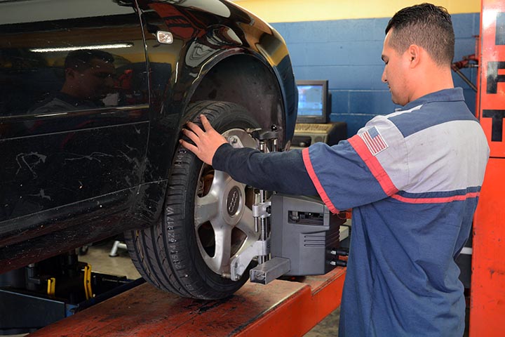 We offer full brakes and alignment services.